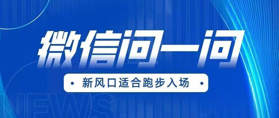 全网首发微信问一问新风口变现项目(价值1999元)-续财库
